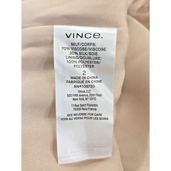 Vince Silk Blend Cream Midi Skirt Womens 2 Sheer Floral Designer Elegant Sheer - Picture 5 of 7